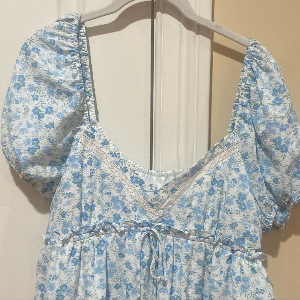 Altar'd State Light Blue Floral Mini Dress - Picture 7 of 9